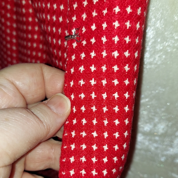 Kim Rogers Womens Blazer Red and White Size 16 Petite 16P Jacket w/ Pockets Work - Picture 3 of 9